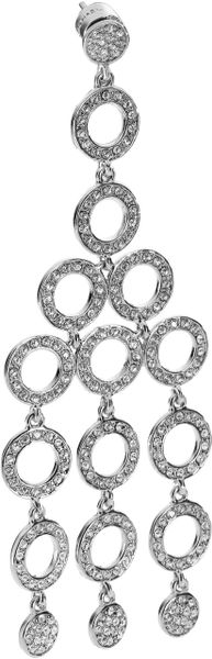 Michael Kors Chandelier Earring with Pave Detail in Silver - Lyst