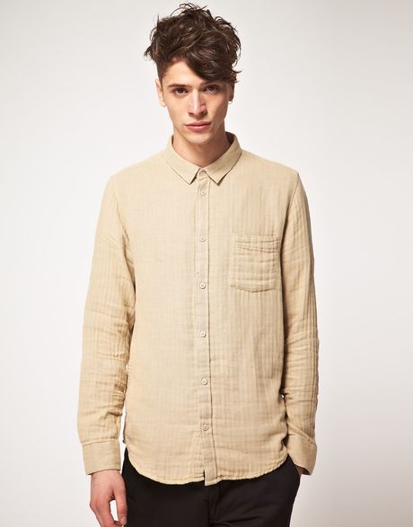 Cheap Monday Cheap Monday Loose Pocket Shirt in Beige for Men - Lyst
