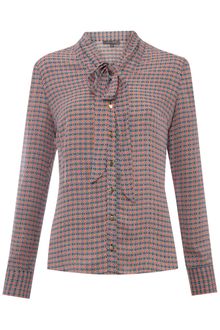 Pied A Terre Print Tie Neck Blouse - Lyst