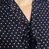 Pied A Terre Silk Polka Dot Tie Neck Blouse in Black (navy) - Lyst