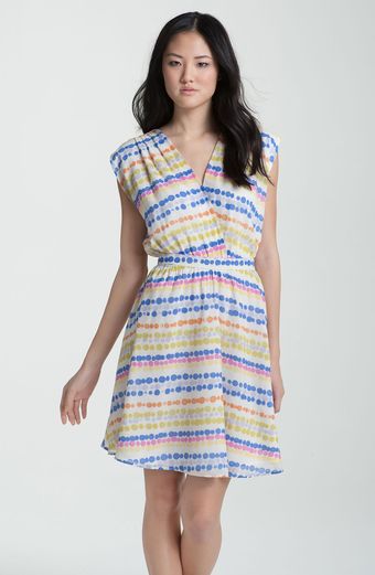 Presley Skye Lightweight Surplice Dot Dress - Lyst