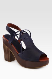 Rachel Comey Leather Slingback Cutout Platform Sandals - Lyst