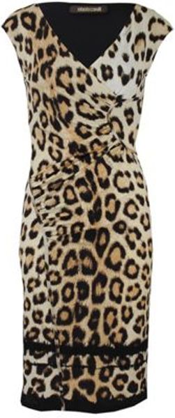 Roberto Cavalli Roberto Cavalli Dress in Animal (blk/ivry) - Lyst