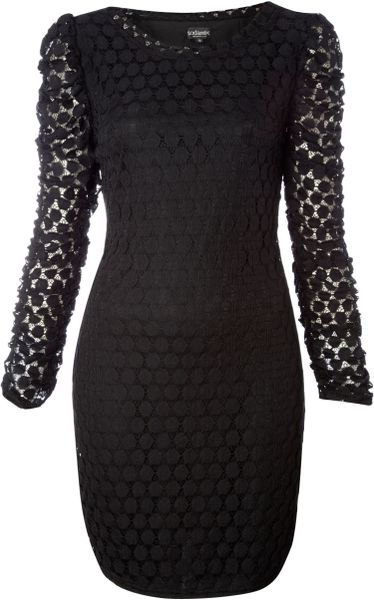 Sodamix Dorothy Crochet Sleeve Dress in Black - Lyst