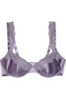 Stella McCartney Clara Whispering Stretchsilk Satin and Lace Contour Bra - Lyst