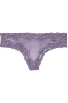 Stella McCartney Clara Whispering Stretchsilk Satin and Lace Thong - Lyst