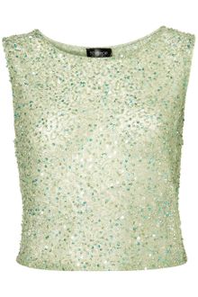 Topshop Premium Sequin Shell Top - Lyst