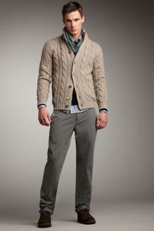 Brunello Cucinelli Slim Pants Olive - Lyst