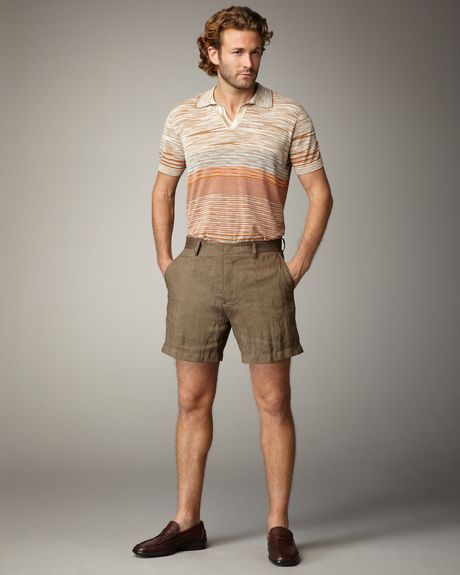 Missoni Linen Shorts in Brown for Men (brown multi) - Lyst