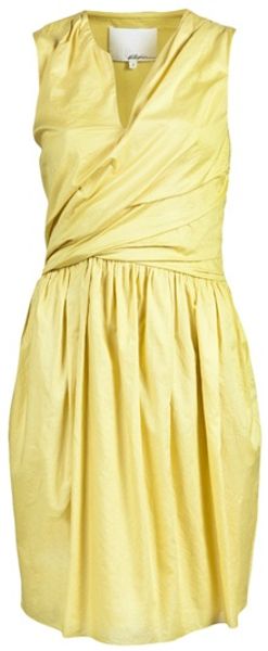3.1 Phillip Lim Twisted Waist Dress in Yellow - Lyst