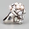 Alexander Mcqueen Skull and Pearl Ring in White (pearl) - Lyst