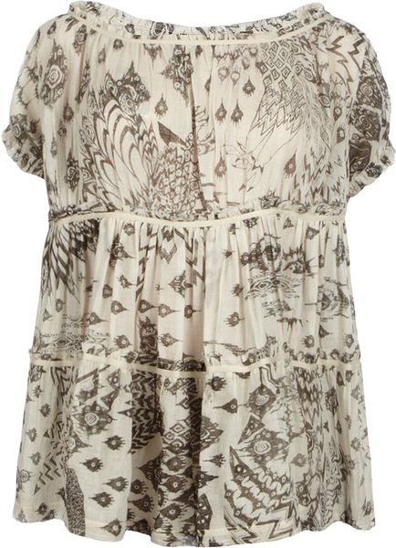 Allsaints Ikat Owl Top in Beige (ecru) - Lyst