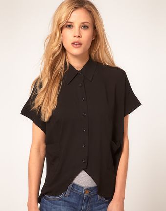 ASOS Collection Asos Shirt with Cutaway Front - Lyst
