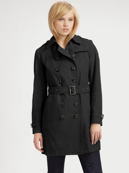 Burberry Brit Belted Trenchcoat in Black - Lyst