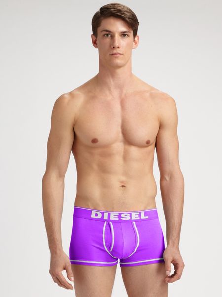 Diesel Solid Boxer Trunks in Purple for Men - Lyst
