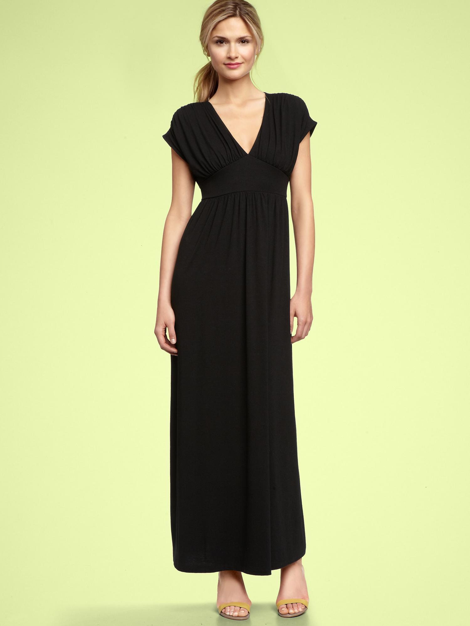 gap goddess maxi dress in black true black knit lyst gap goddess maxi dress in black true black knit lyst