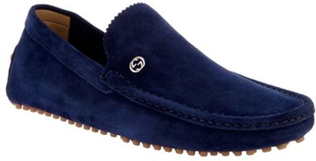 blue suede gucci shoes