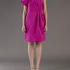Lela Rose One Shoulder Dress in Pink (fuschia) - Lyst