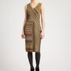 Missoni Lurex Stripe Dress in Brown (gold) - Lyst