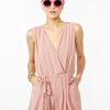 Nasty Gal Chiffon Wrap Romper in Pink (blush) - Lyst