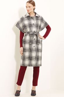 Oscar de la Renta Plaid Bouclé Coat - Lyst