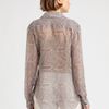 Theory Semisheer Printed Silk Blouse in Gray (burgundy) - Lyst