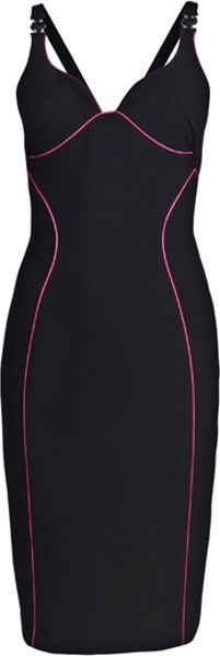 Versace Piping Dress in Black - Lyst