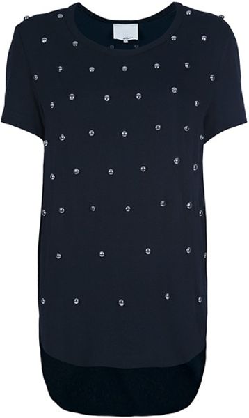 3.1 Phillip Lim Studded Tunic Top in Blue - Lyst