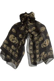 Alexander McQueen Skullprint Silkchiffon Scarf - Lyst