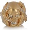 Alexander Mcqueen Swarovski Crystal Skull and Starfish Ring in Gold - Lyst