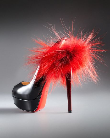 Christian Louboutin Lady Foxheel Platform Slingback in Black (black red) - Lyst