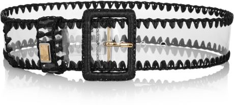 Dolce & Gabbana Raffiatrimmed Pvc Waist Belt in Black - Lyst