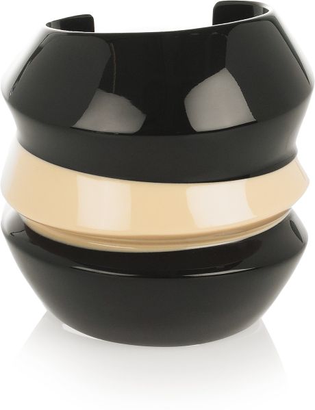 Etro Ridged Twotone Cuff in Black - Lyst