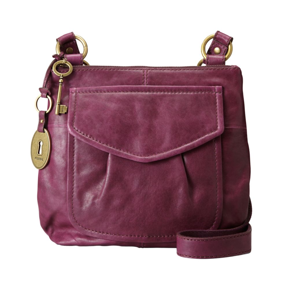 violet crossbody bag fossil