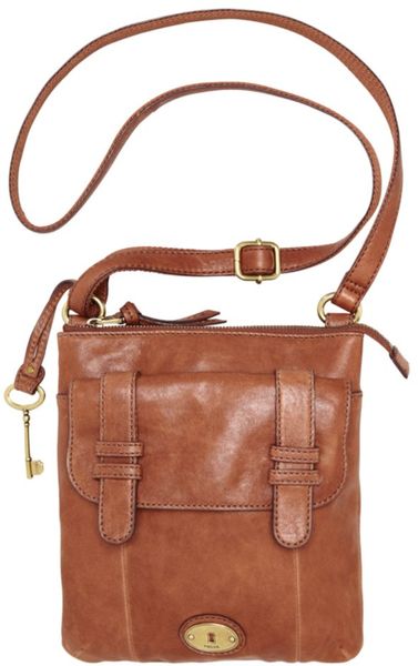 Fossil Carson Top Zip Crossbody Bag in Brown (saddle)
