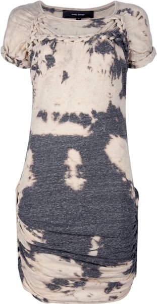 Isabel Marant Tie Dye Dress in Gray (cream) - Lyst