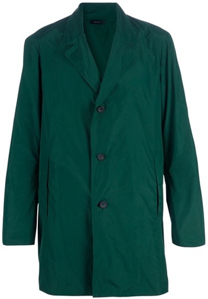 Jil Sander Trench Coat in Green for Men - Lyst