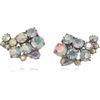 Jil Sander Paisley Crystal Clip Earrings in Silver - Lyst