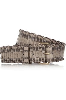 Lanvin Whipstitchtrimmed Watersnake Waist Belt - Lyst