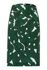Linea Leaf Print Linen Skirt