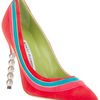 Manolo Blahnik Striped Shoe in Red - Lyst