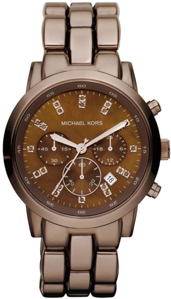 Michael Kors Womens Chronograph Espresso Tone Stainless Steel Bracelet 43mm in Brown (espresso) - Lyst
