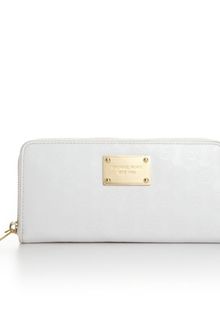 Michael Kors Jet Set Monogram Mirror Metallic Zip Around Wallet - Lyst