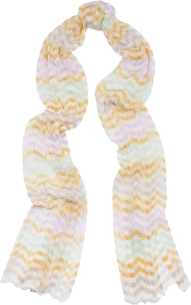 Missoni Zigzag Knitted Scarf in Multicolor (multicolored) - Lyst