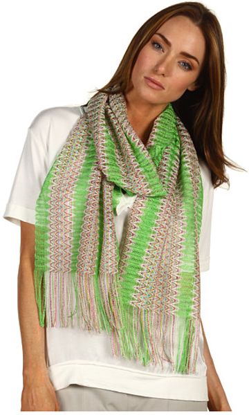 Missoni Clandestine Stripe Zigzag Scarf in Gray (n) - Lyst