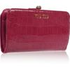 Miu Miu Croceffect Glossedleather Wallet in Purple (cherry) - Lyst