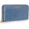 Miu Miu Croceffect Glossedleather Wallet in Blue (powder) - Lyst