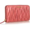 Miu Miu Matelassé Leather Wallet in Pink (rose) - Lyst