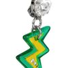 Miu Miu Plexiglass Crystal Lightning Bolt Clip Earrings in Green (silver) - Lyst
