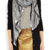 Mulberry Doodle Intarsia Silk and Woolblend Scarf in Gray - Lyst